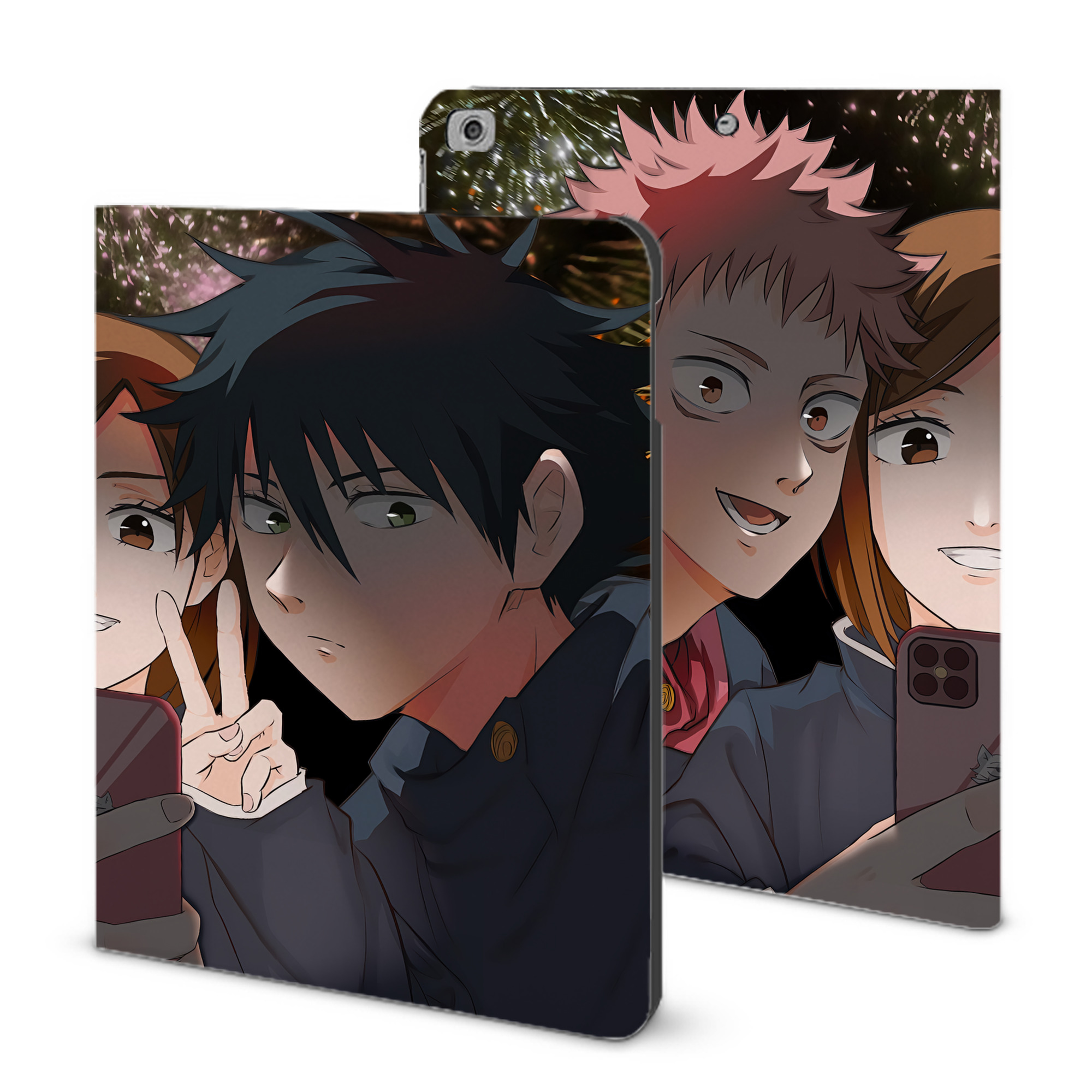 （画像用） 呪術廻戦 Jujutsu Kaisen IPad ケース ブック型 PUレザー TPU 耐衝撃 軽量 薄型 ペン収納なし 全面保護 IPad 各モデル対応